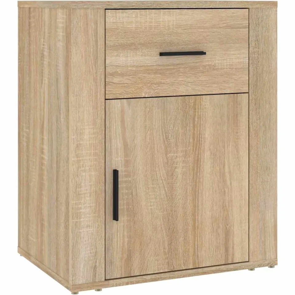 vidaXL Nachtkastje 50x36x60 cm bewerkt hout sonoma eikenkleurig Bruin