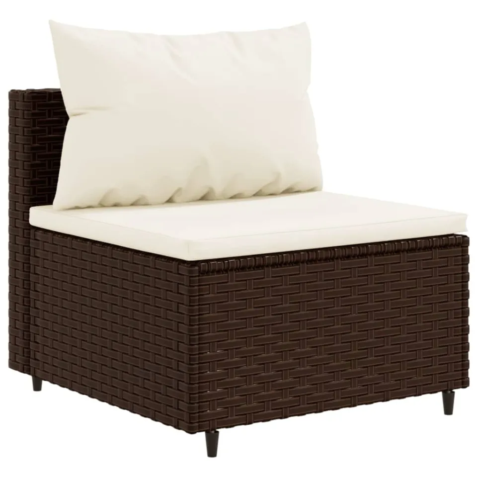 vidaXL 10-delige Loungeset met kussens poly rattan bruin, foto 4