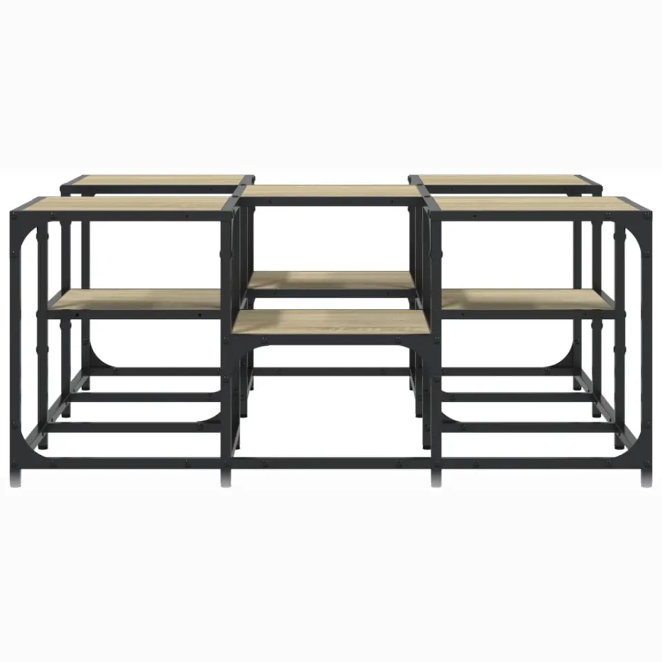 vidaXL Salontafel 91x91x40 cm bewerkt hout sonoma eikenkleurig