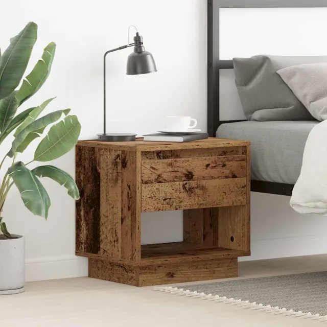vidaXL Nachtkastje Oudhout 45 x 34 x 44 cm Bewerkt hout Bruin