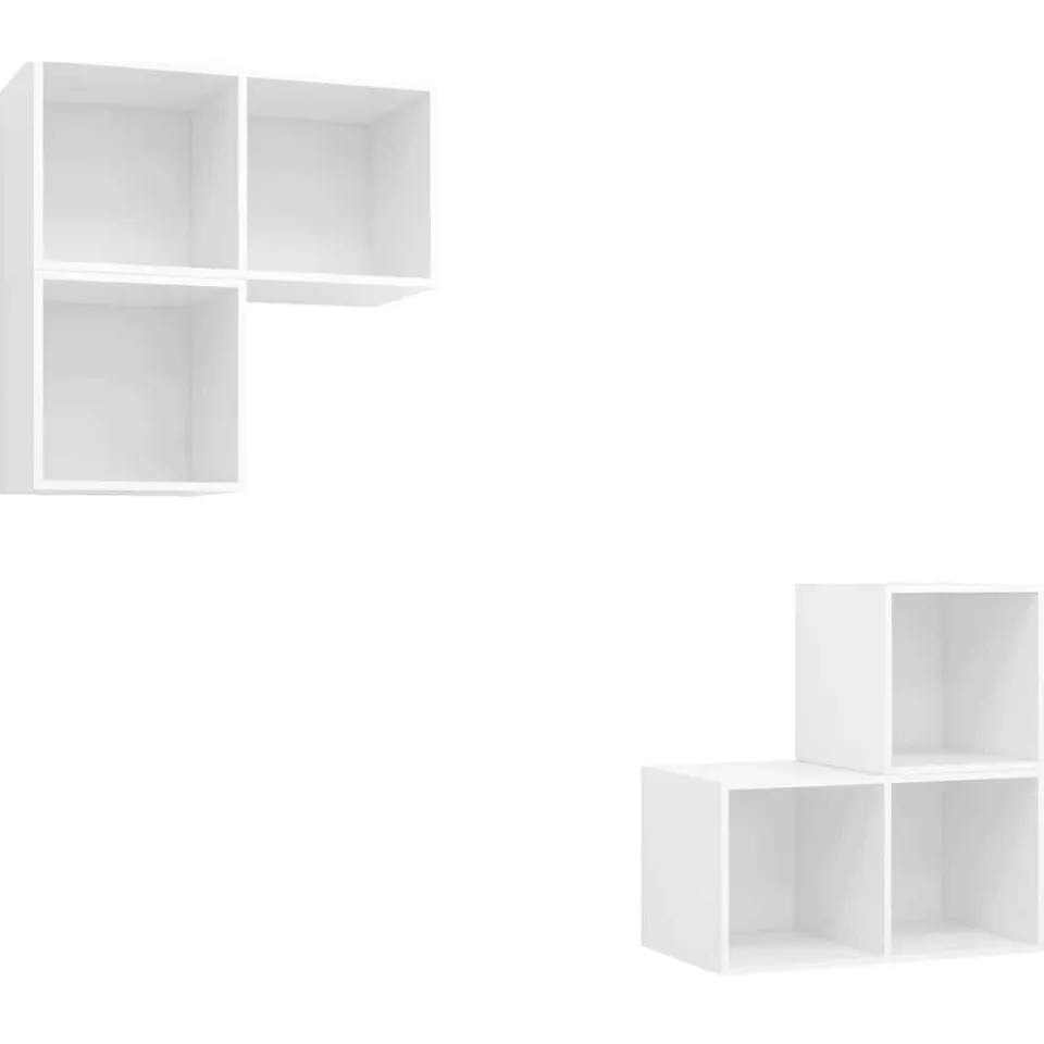 vidaXL 4-delige Tv-meubelset bewerkt hout wit, foto 3