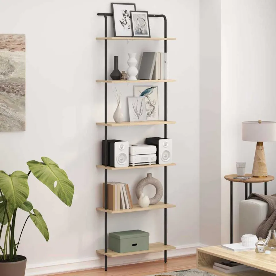 vidaXL Boekenkast 6-laags 60 x 24 x 203 cm Bewerkt hout Sonoma Eiken, foto 4