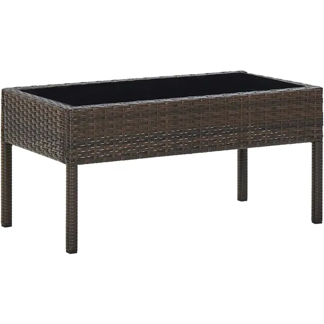 vidaXL Tuintafel 75x40x37 cm poly rattan bruin, foto 2