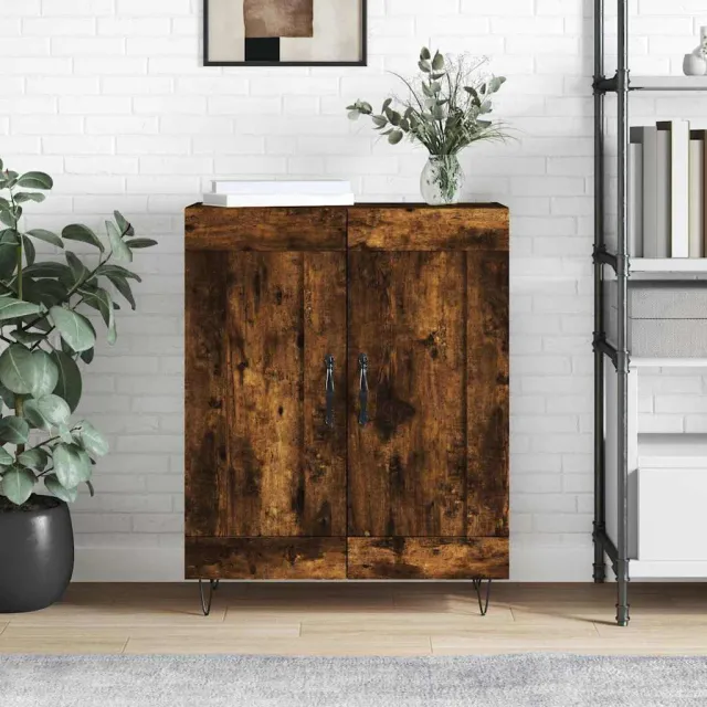 vidaXL Dressoir 69,5x34x90 cm bewerkt hout gerookt eikenkleurig, foto 2