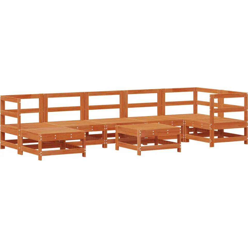 vidaXL Tuin loungeset 8 st Wasbruin Massief grenenhout bruin, foto 3