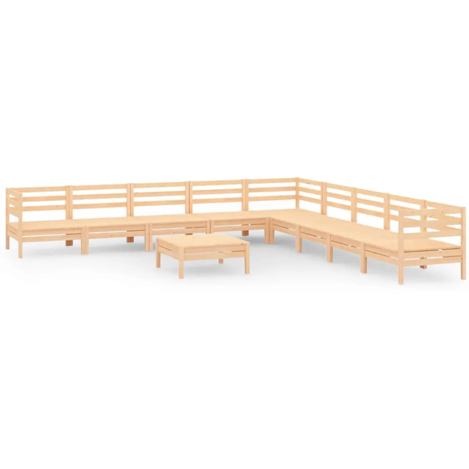 vidaXL 10-delige Loungeset massief grenenhout bruin, foto 3