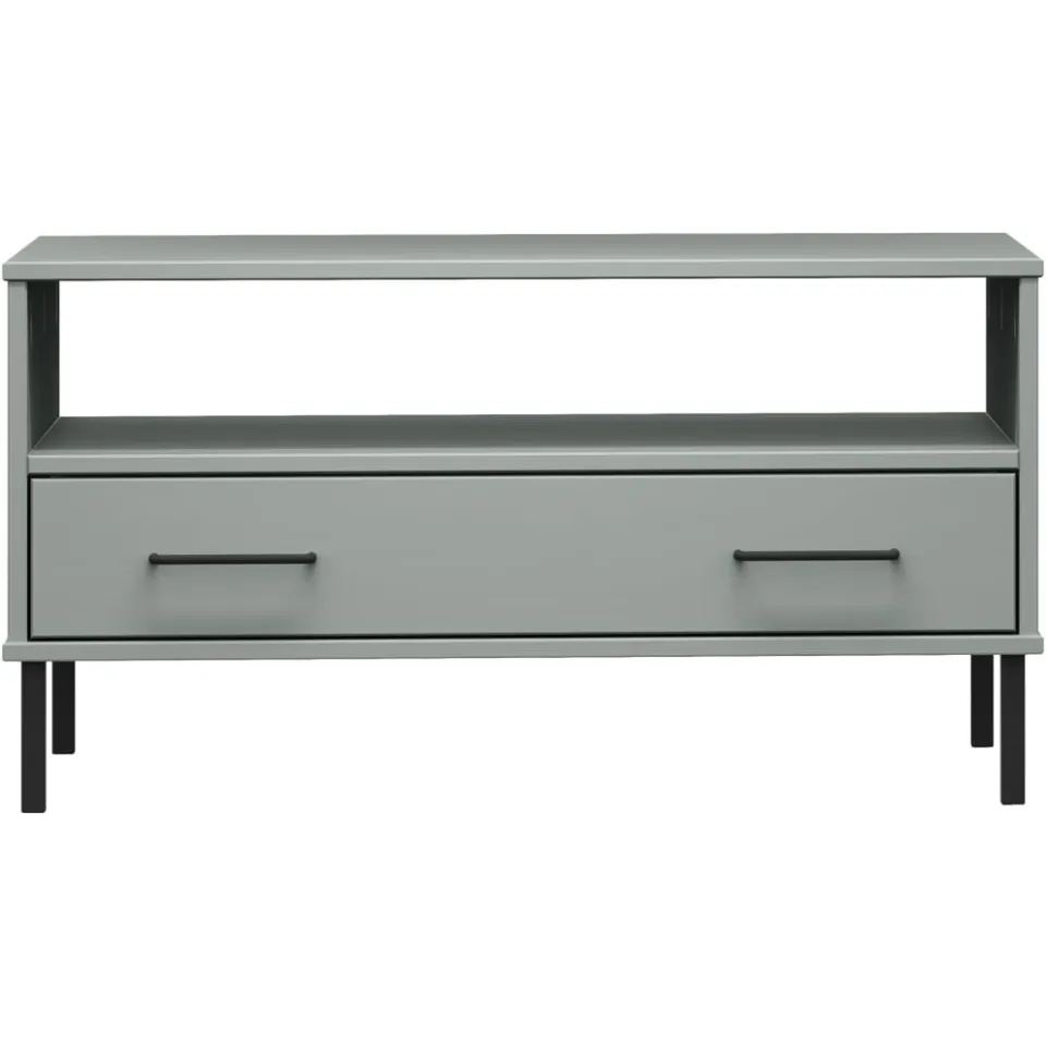 vidaXL Salontafel met metalen poten OSLO 85x50x45 cm hout grijs
