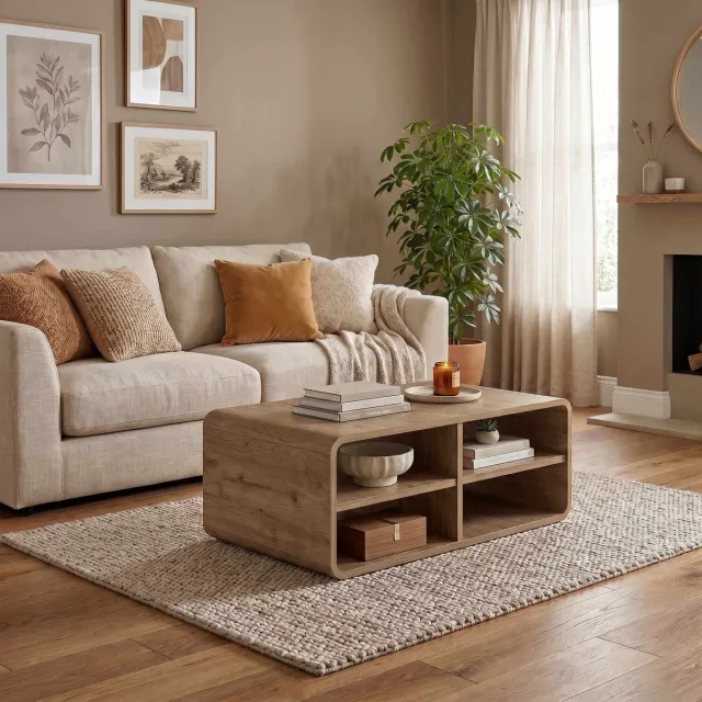 Skye Decor , Salontafel, Rovel, Gemelamineerde spaanplaat, Naturel, 80,3 x 50 x 32,5 cm Natuurlijk
