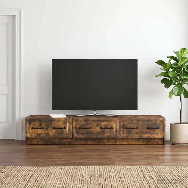 vidaXL TV-kast 147 x 34,5 x 27 cm Gerookt eiken Bewerkt hout Bruin