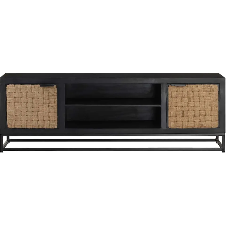 vidaXL Tv-meubel120x30x40 cm massief mangohout zwart, foto 2