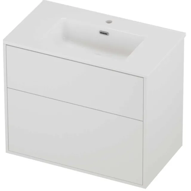 Proline Tribute Badmeubelset Porselein Elegant In Kader 80x46x67 cm Glans Wit Mat White Mat Wit
