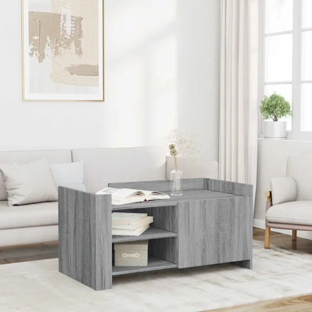 vidaXL Salontafel 100x50x50 cm bewerkt hout grijs sonoma eikenkleur, foto 2