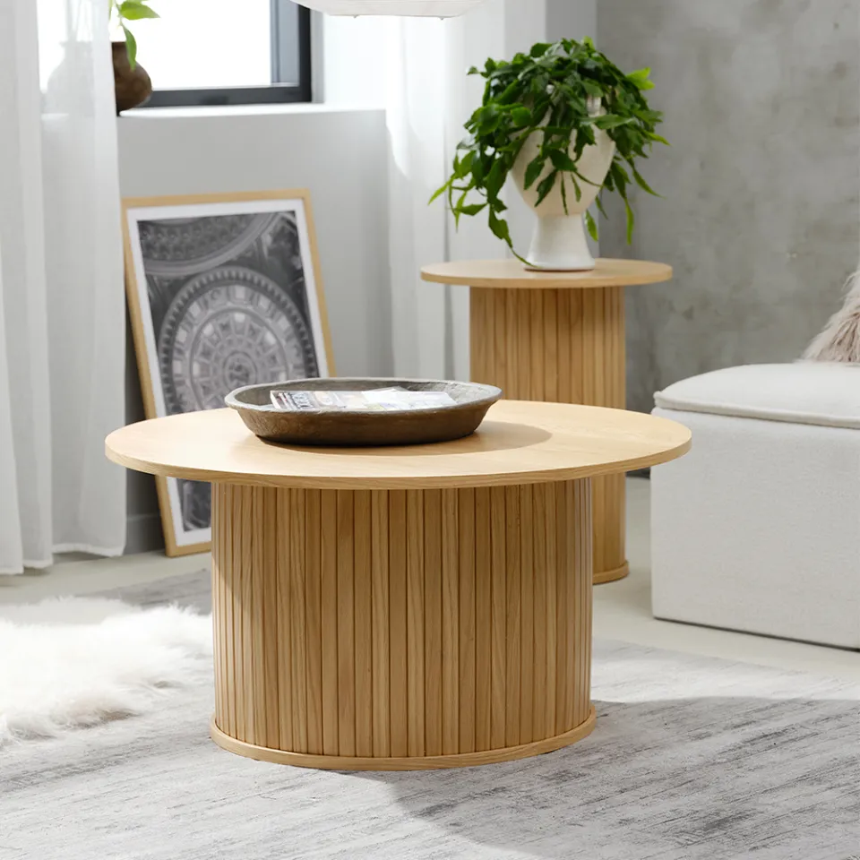 Olivine Lenn houten bijzettafel naturel - Ø50 cm, foto 3