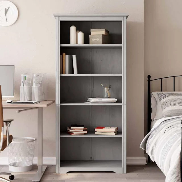 vidaXL Boekenkast 5-laags BODO 82x40x173 cm massief grenenhout grijs, foto 2