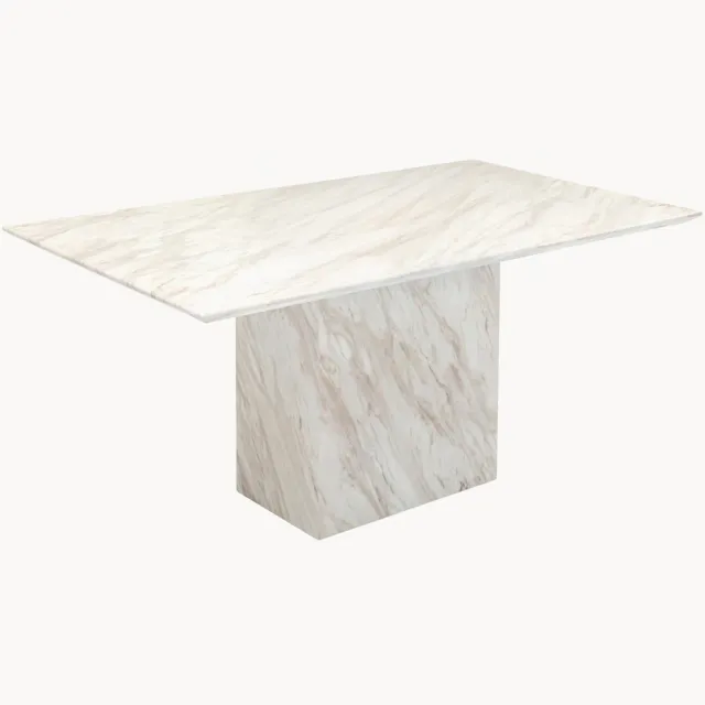 Kare Design Eettafel Artistico met marmeren blad, 160 x 90 cm Wit