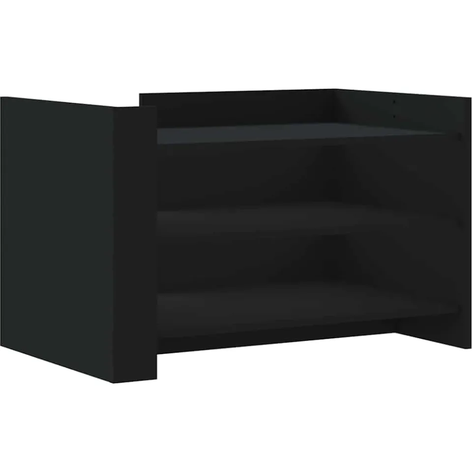 vidaXL Salontafel 80x50x50 cm bewerkt hout zwart, foto 3