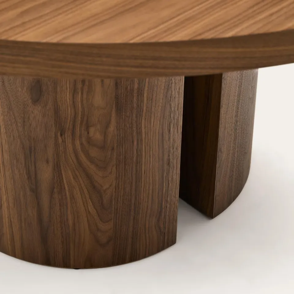 Kave Home Nealy ronde eettafel walnoot, foto 4