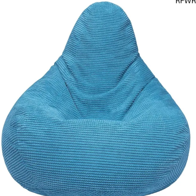 RFWR Ergonomische Highback Zitzak Stoel voor Binnen | Comfortabele Corduroy Gaming Zitzak | Ideaal voor Ontspanning en Relaxen Teal