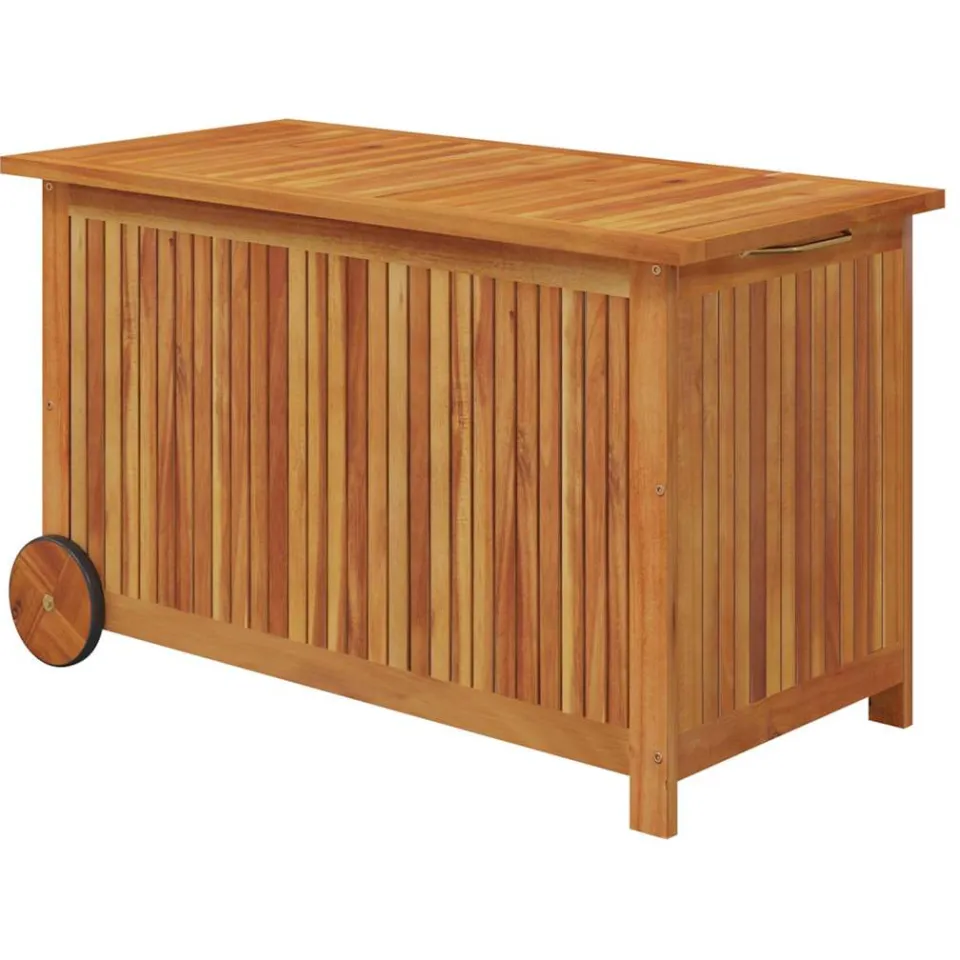 vidaXL Tuinbox met wieltjes 90x50x58 cm massief acaciahout bruin, foto 3