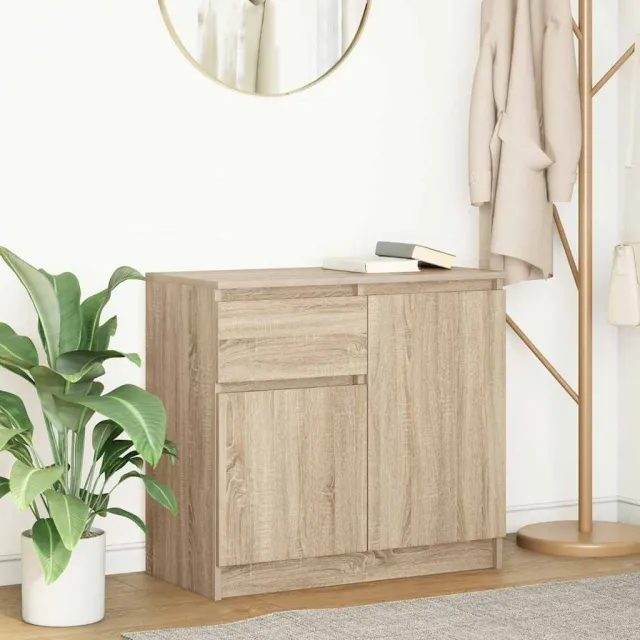 vidaXL Dressoir met lade 71x35x65 cm spaanplaat sonoma eikenkleurig, foto 2