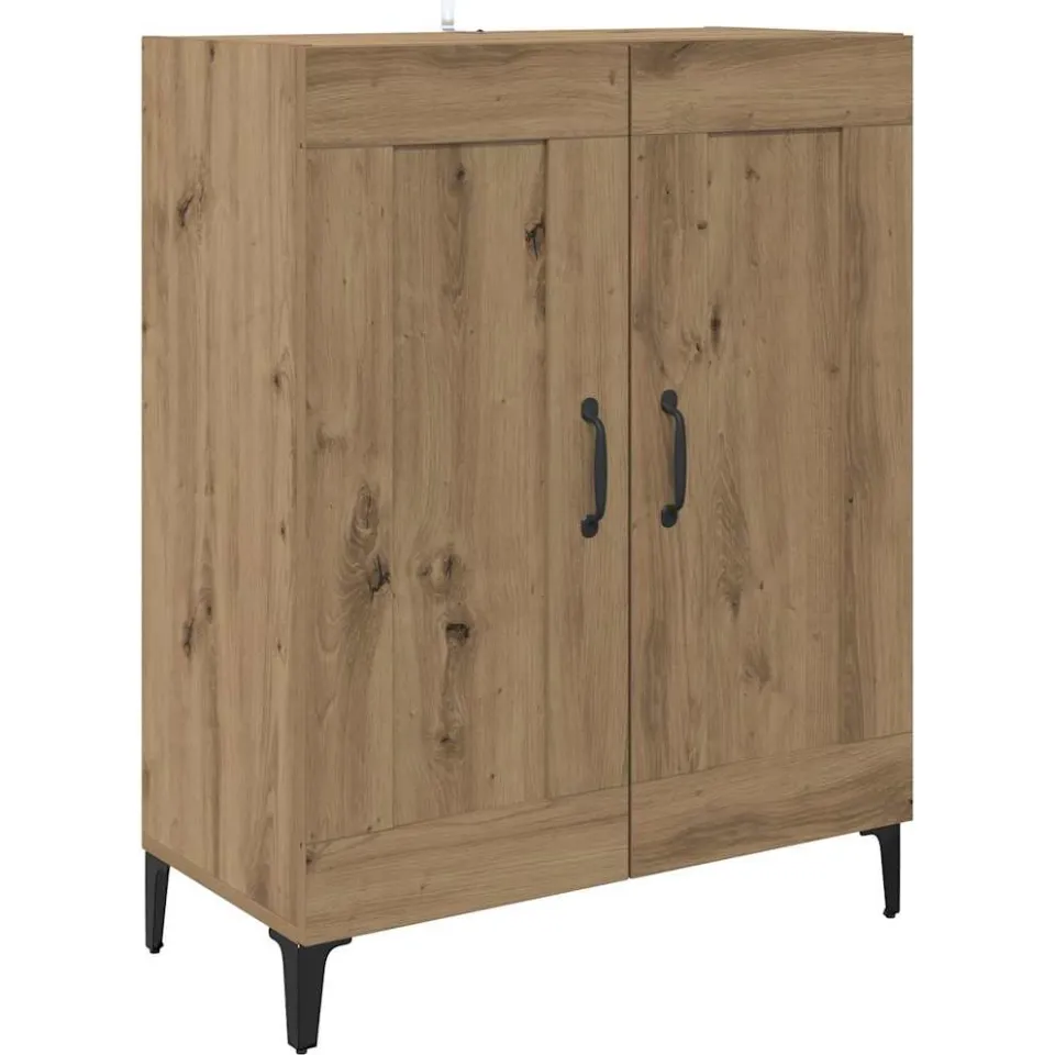 vidaXL Dressoir Artisan Eiken 69,5 x 34 x 90 cm Bewerkt hout, foto 3