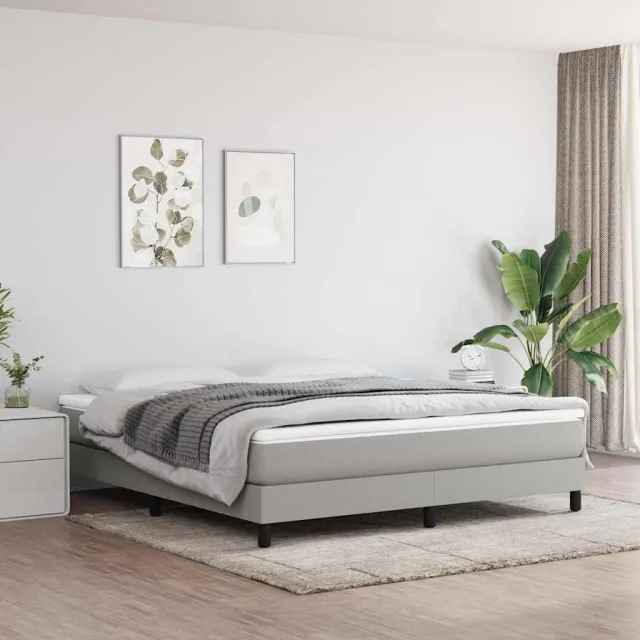 vidaXL Pocketveermatras medium king 193x203x20 cm stof lichtgrijs