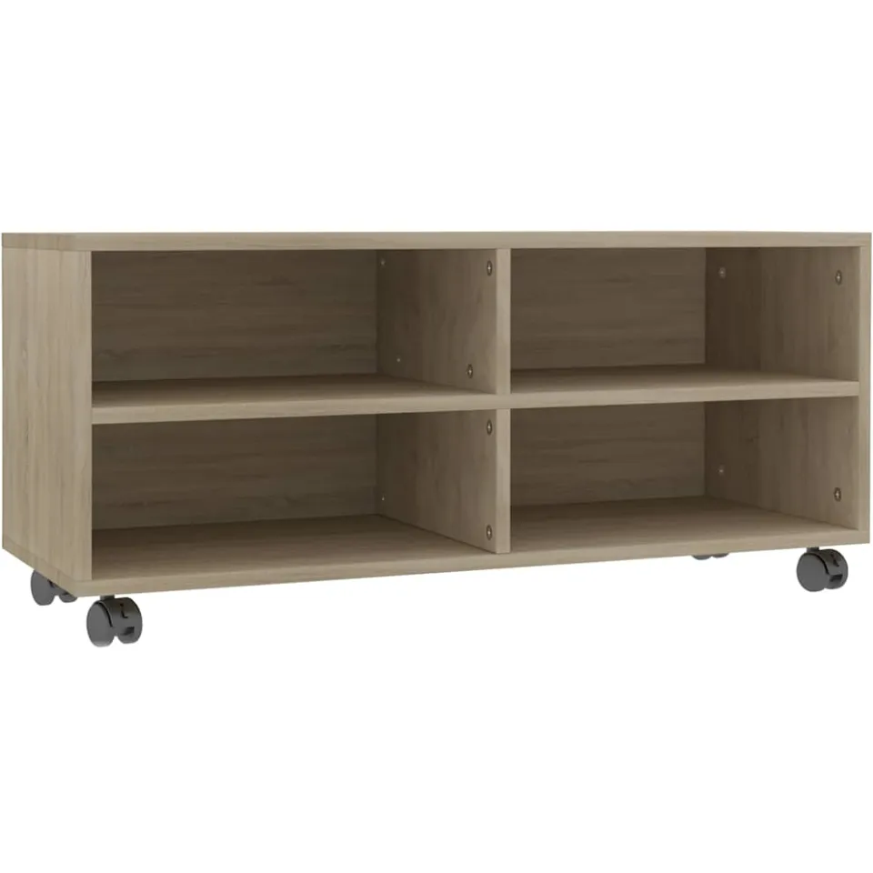 vidaXL Tv-meubel met wieltjes 90x35x35 cm bewerkt hout sonoma eiken, foto 3