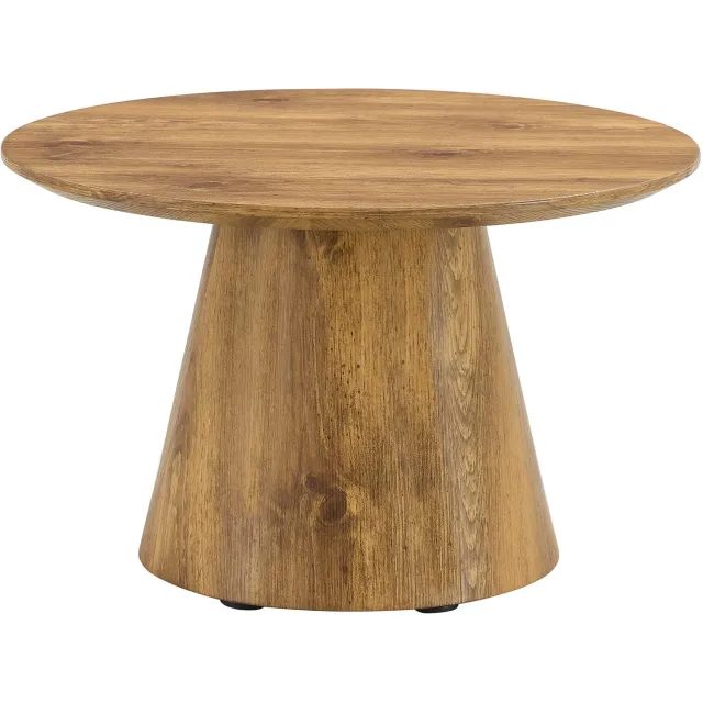 SONNENH Ronde salontafel met centrale voet - MDF met natuurlijke houtlook - Diameter 60 cm