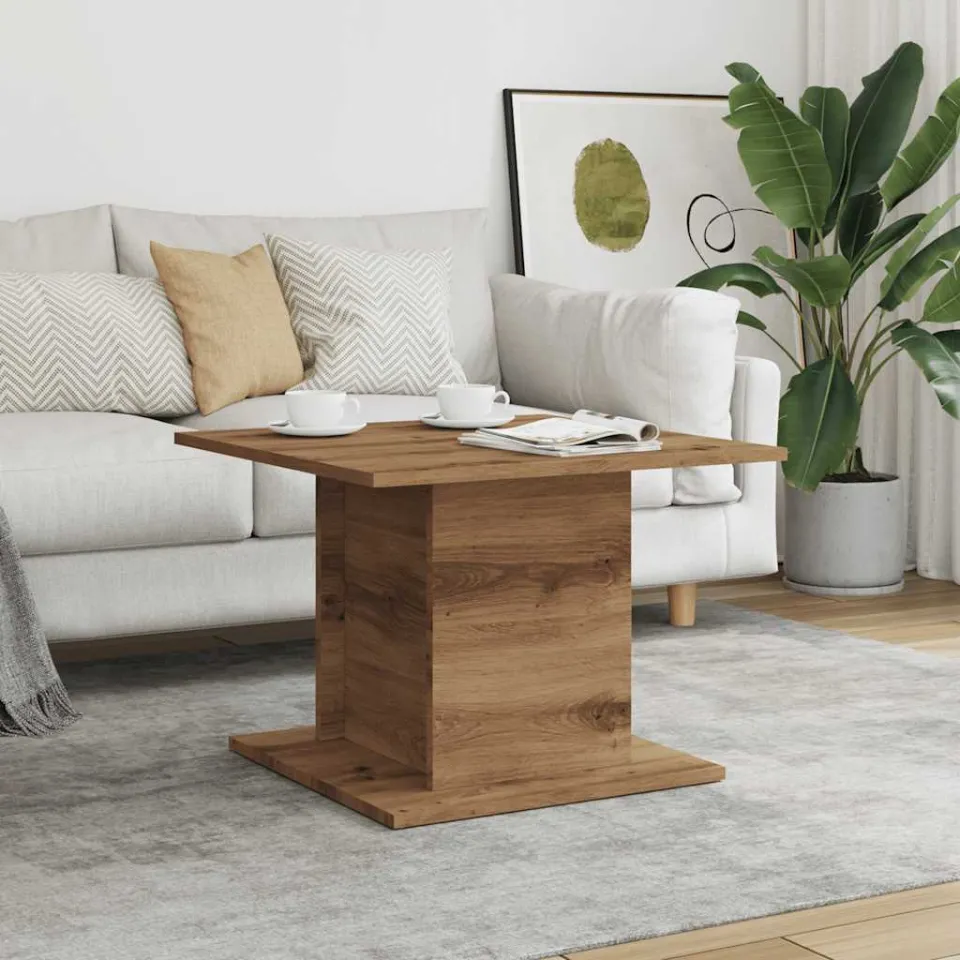 vidaXL Salontafel 55,5x55,5x40 cm bewerkt hout artisanaal eikenkleur, foto 4