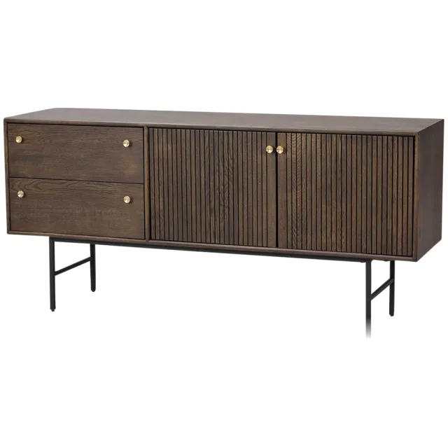 Rowico Home Clearbrook houten dressoir walnoot - 160 x 42 cm Bruin