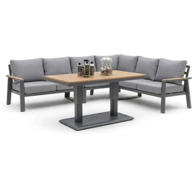 Belito Lotte Loungeset Hoekbank Nr. 10 Verstelbare Tafel | Antraciet Aluminium | 288 x 220 cm | 6-persoons