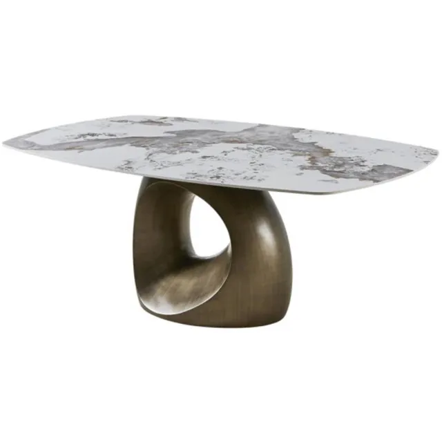 Tower Living Eettafel Castello Deens ovaal keramiek 200x120 cm Brons