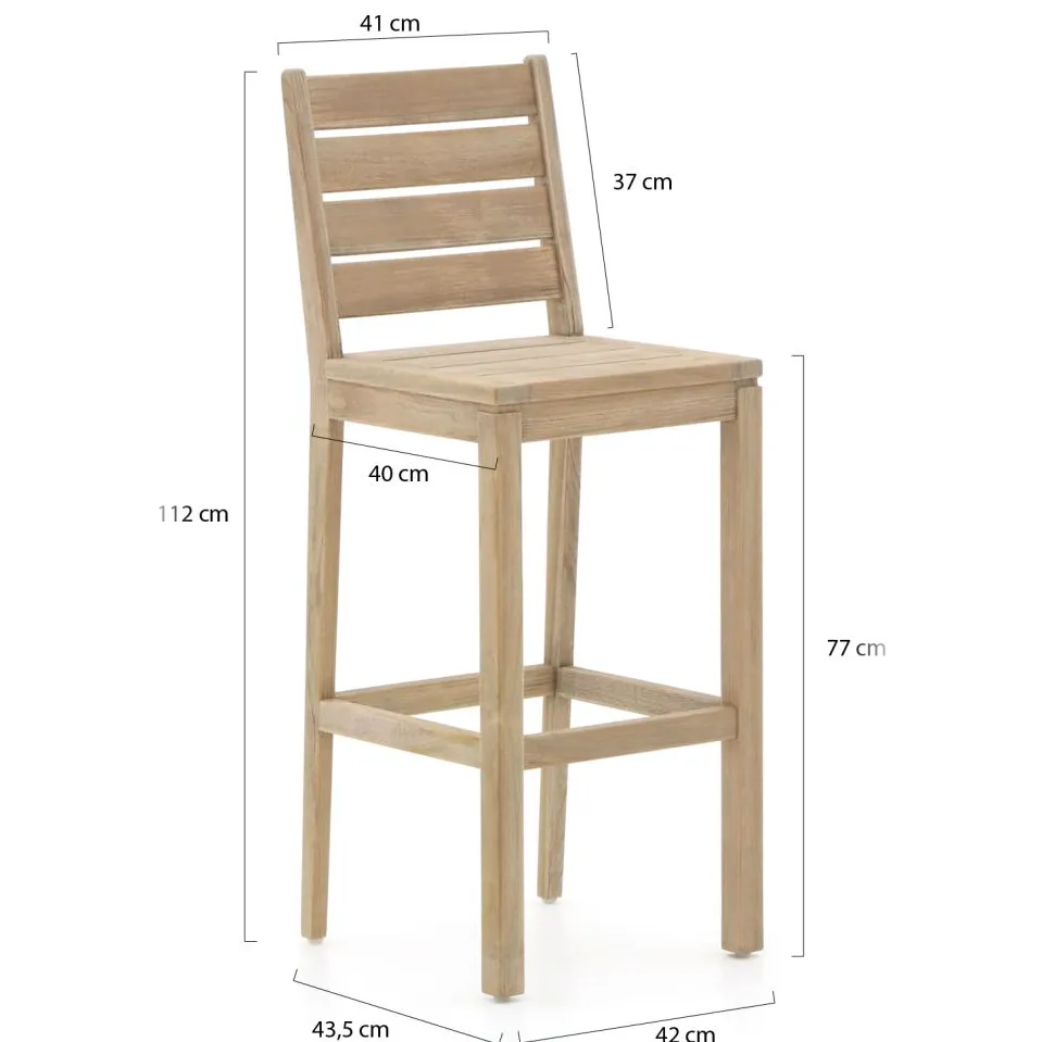 ROUGH Furniture ROUGH-S/ROUGH-X 180cm barset 7-delig Bruin