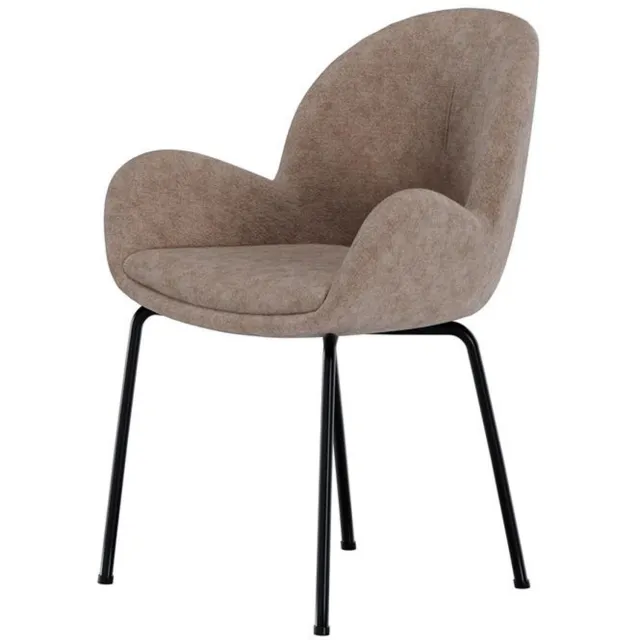 Svea Monte eetkamerstoelen velvet - zwart/bruin