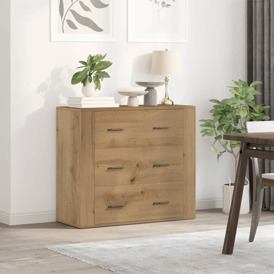 vidaXL Dressoir 80x33x70 cm bewerkt hout artisanaal eikenkleurig, foto 2