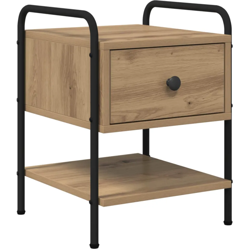 vidaXL Nachtkastje 2 st Artisanaal eiken Bewerkt hout, foto 4