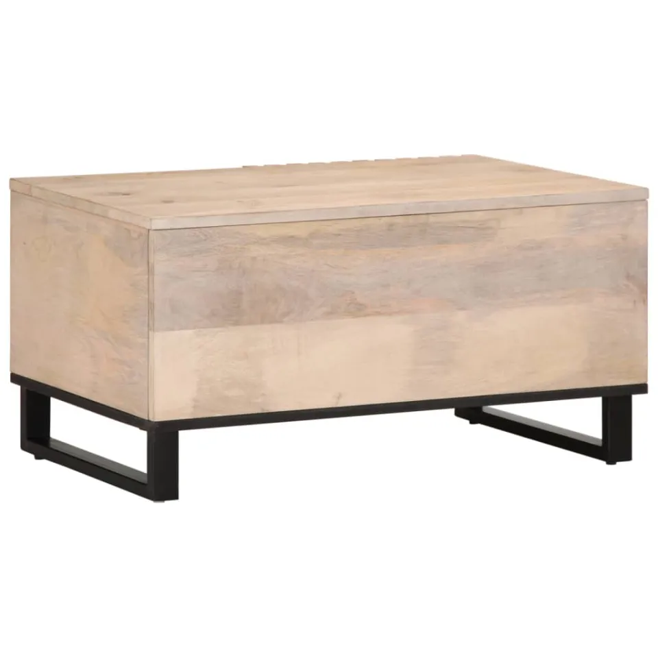 vidaXL Salontafel 80x51x40 cm massief mangohout wit, foto 3