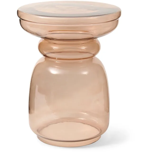 Riviera Maison Rivièra Maison Venice Bijzettafel - Glas - Taupe - Ø 35 x 45 cm