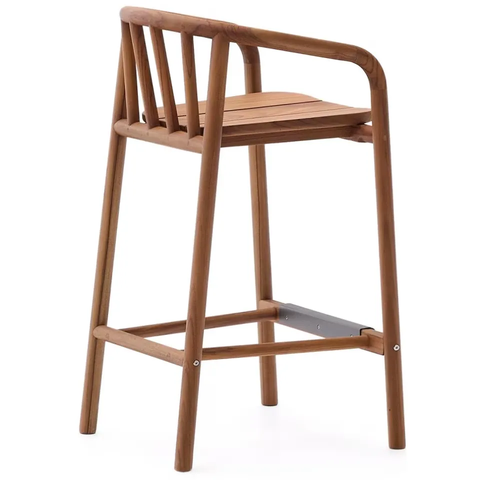 Kave Home Turqueta barkruk teakhout teak, foto 5