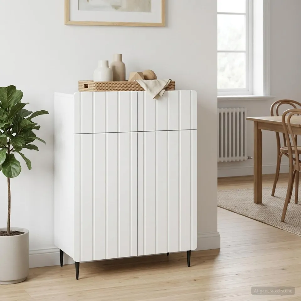 vidaXL Dressoir Wit 66 x 34,5 x 92 cm Bewerkt hout, foto 3