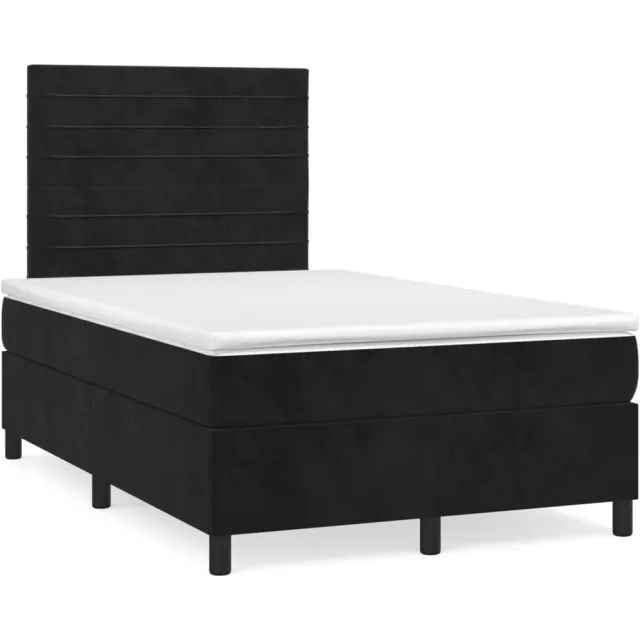 vidaXL Boxspring met matras en LED fluweel zwart 120x190 cm