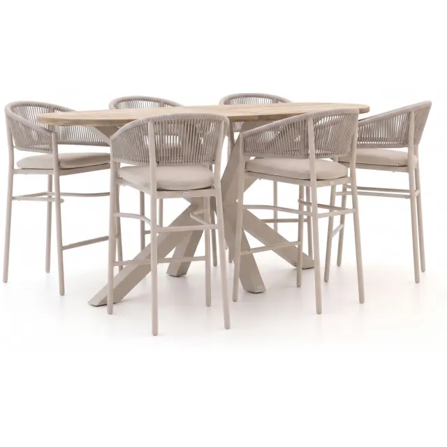Bellagio tuinmeubelen Bellagio Panaro/ROUGH-Y Ellips 240cm barset 7-delig Taupe