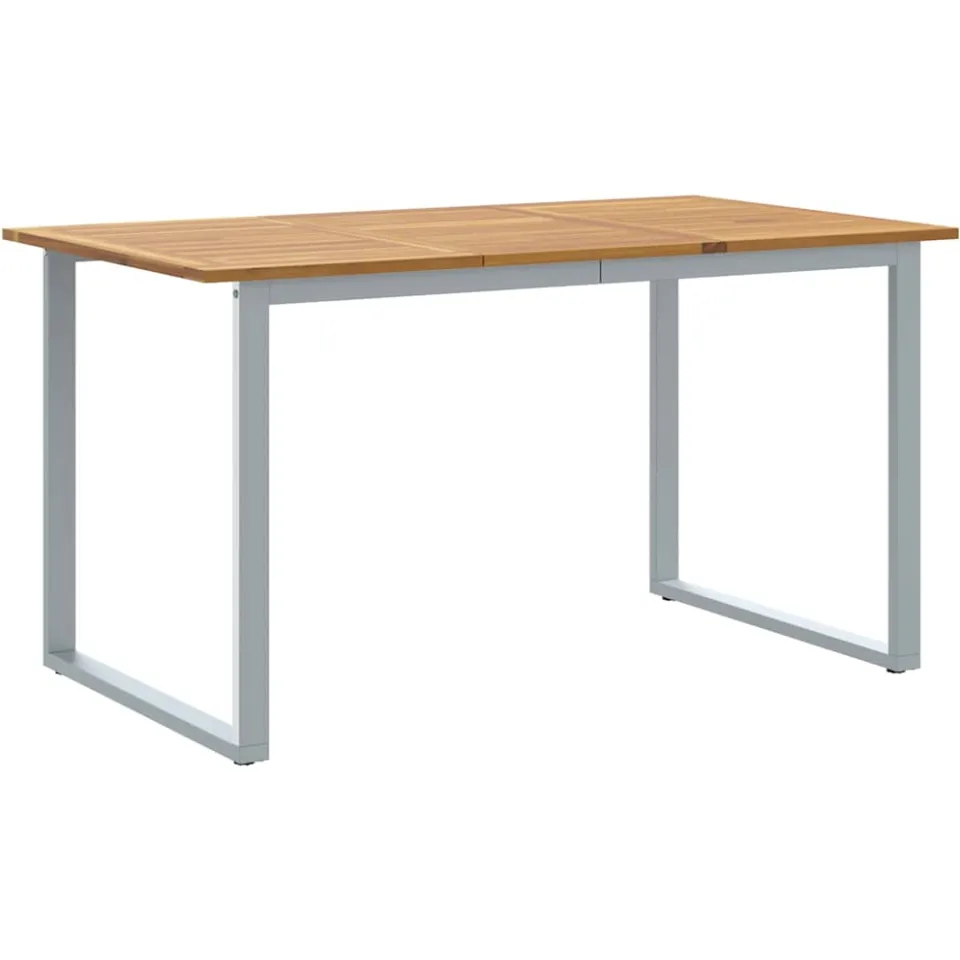 vidaXL Tuinstafel Grijs 140 x 80 x 75 cm Massief Acaciahout, foto 3