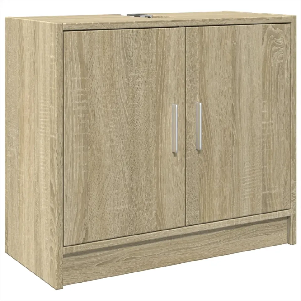 vidaXL Wastafelkast 63x29x55 cm bewerkt hout sonoma eikenkleurig Bruin