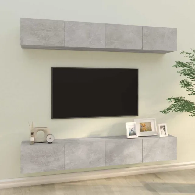 vidaXL Tv-wandmeubels 4 st 100x30x30 cm betongrijs grijs, foto 2