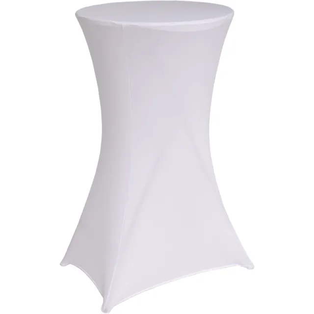 TRUTZHOLM Statafel - Inklapbaar - Diameter 60 cm - Weerbestendig kunststof tafelblad - Metalen frame - Hoogte 110 cm - Witte stretchhoes