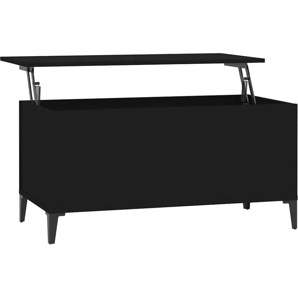 vidaXL Salontafel 90x44,5x45 cm bewerkt hout zwart