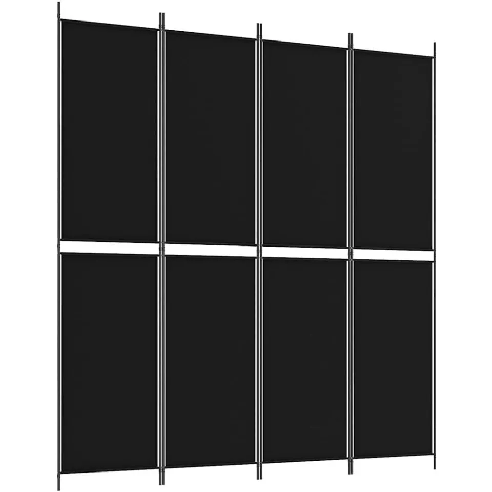 vidaXL Kamerscherm met 4 panelen 200x220 cm stof zwart, foto 4