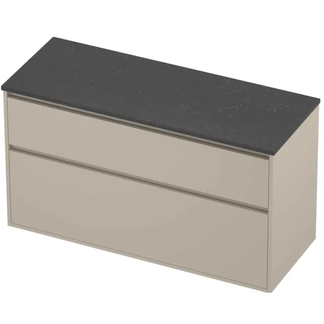 Proline Deck Badmeubelset Hardsteen Greeploos 2 Laden 120x46x67 cm Blue Stone Soft Linen Beige