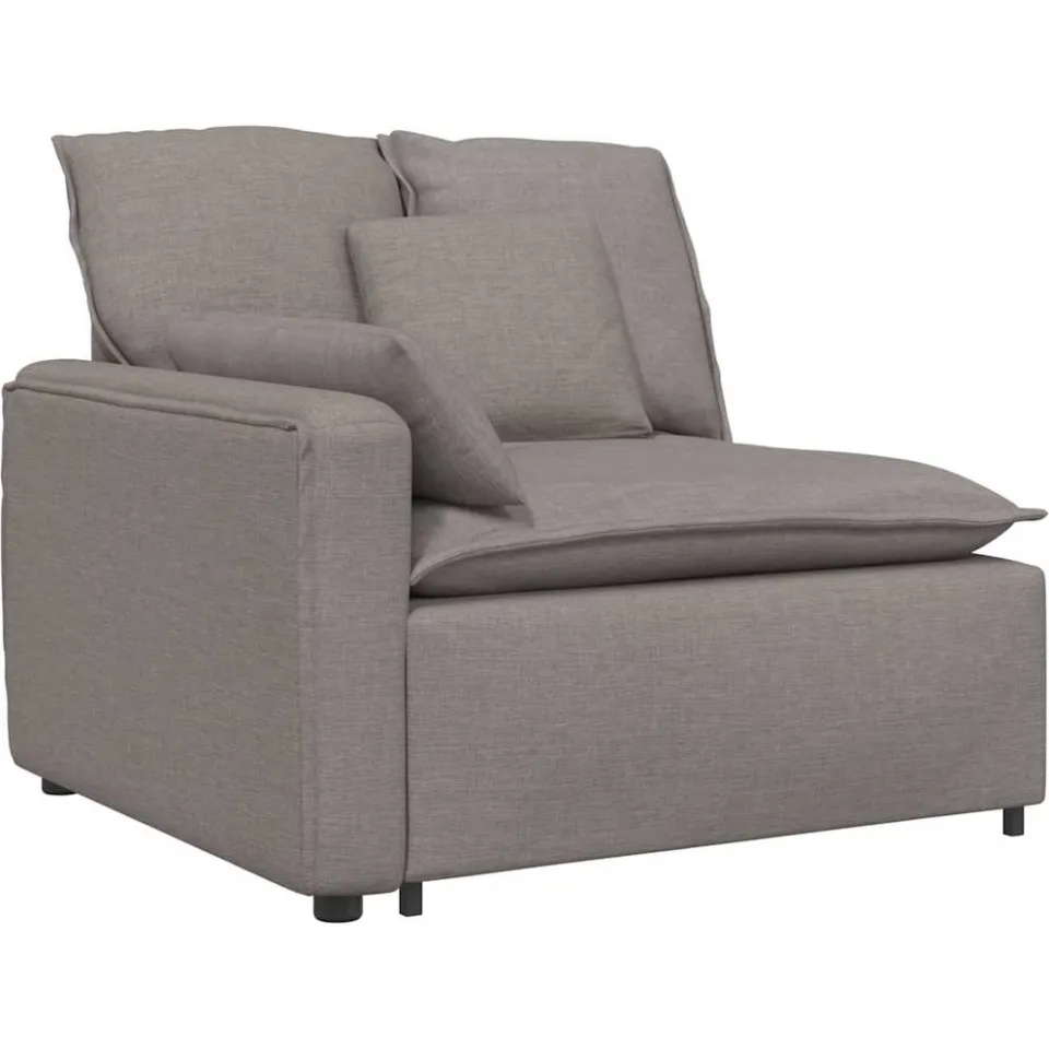 vidaXL Modulaire bank met voetenbank en kussens taupe, foto 3